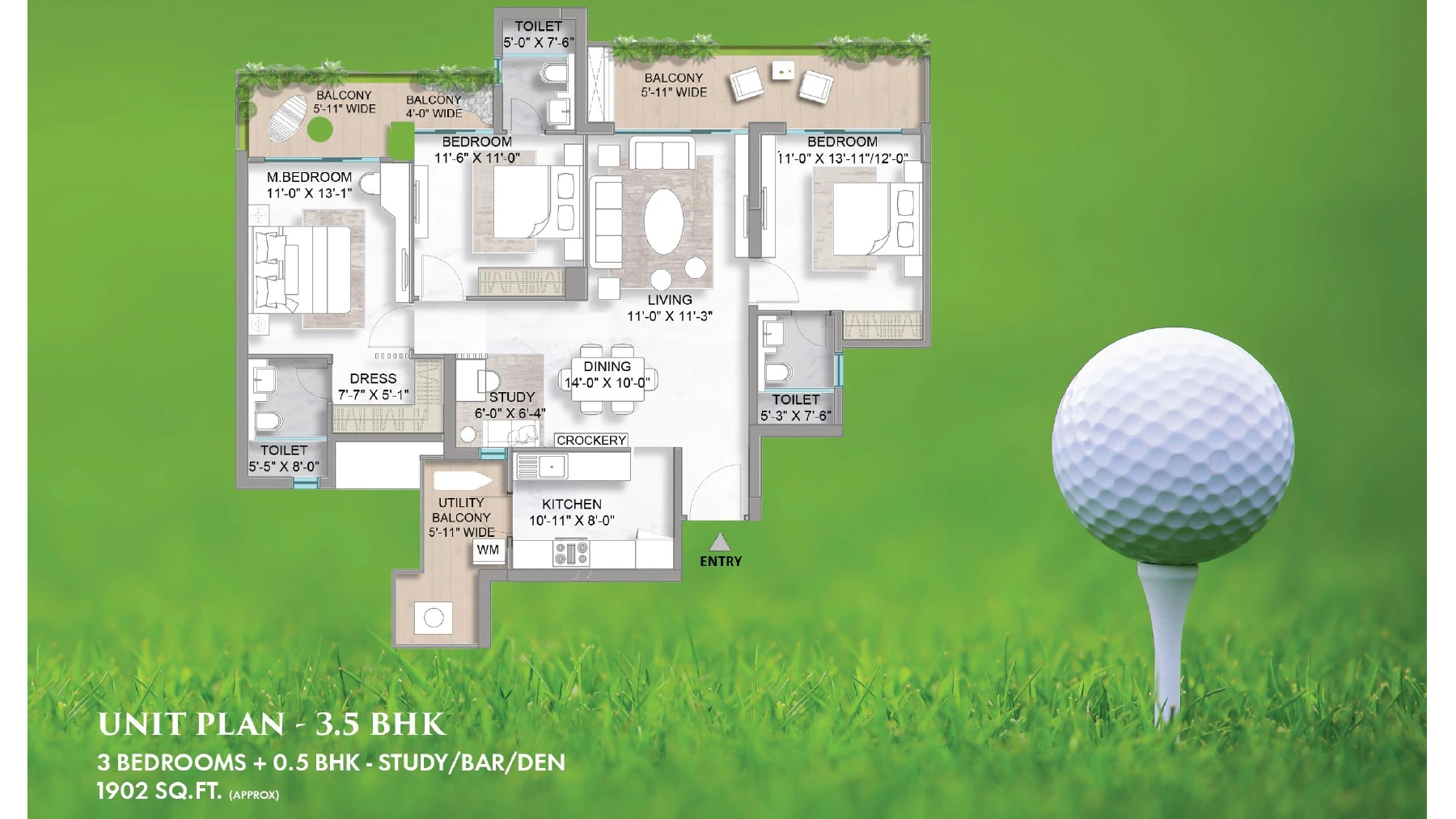 Golf Hills — 3.5 BHK floor plan