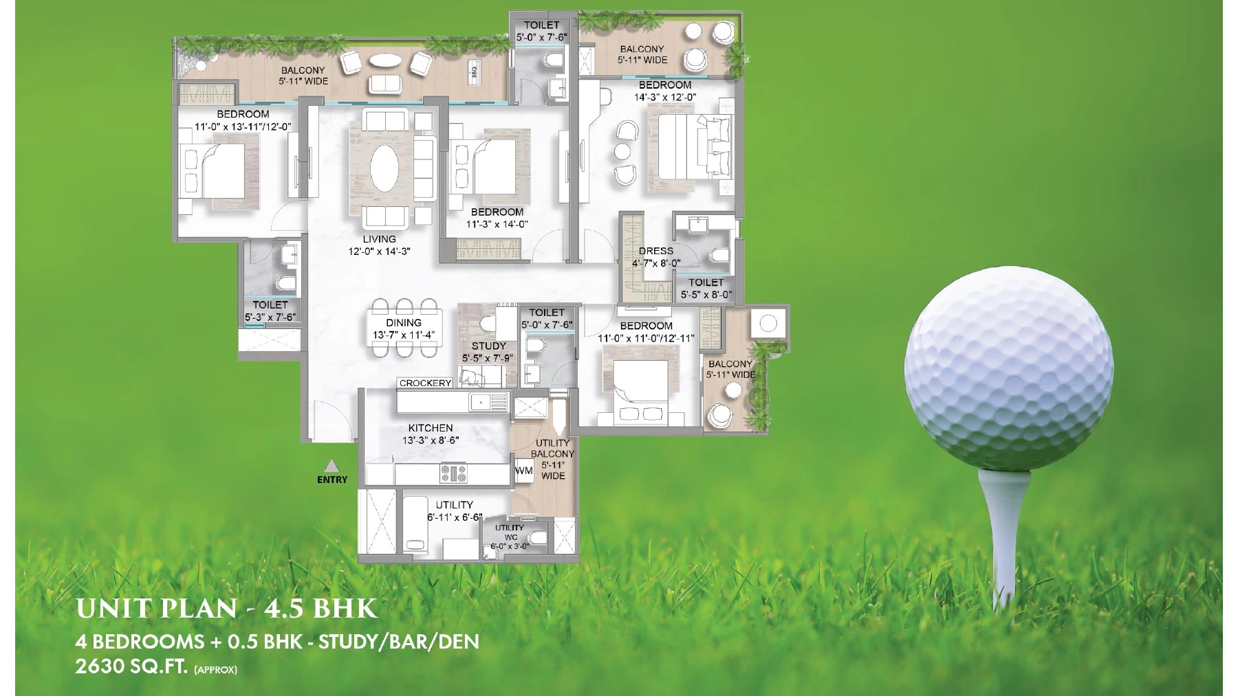 Golf Hills — 4.5 BHK floor plan