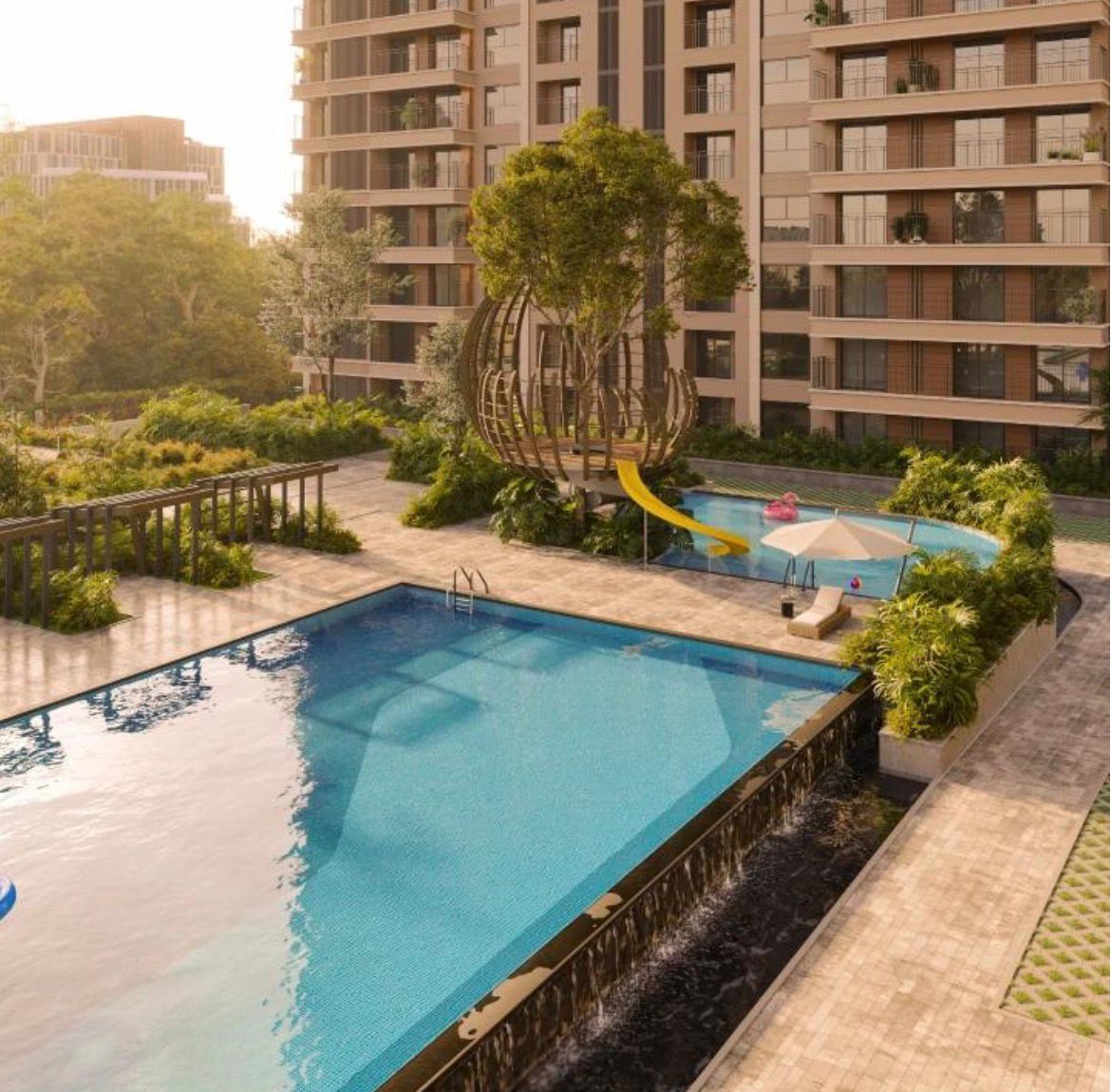 Sobha Crescent — pool landscape